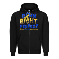 Black down right perfect down syndrome Zipper Hoodie - Artiststas