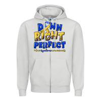 Dove Grey down right perfect down syndrome Zipper Hoodie - Artiststas