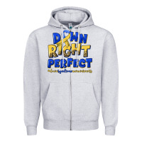 Heather Grey down right perfect down syndrome Zipper Hoodie - Artiststas