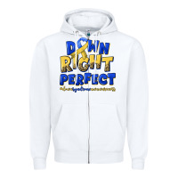 White down right perfect down syndrome Zipper Hoodie - Artiststas