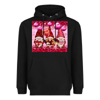 Black valentines gnomies with leopard Heavyweight Hoodie - NancyCooperArtShop