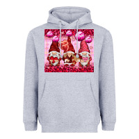 Heather Grey valentines gnomies with leopard Heavyweight Hoodie - NancyCooperArtShop