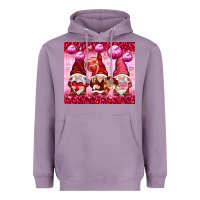 Lavender valentines gnomies with leopard Heavyweight Hoodie - NancyCooperArtShop