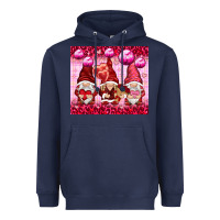 Navy valentines gnomies with leopard Heavyweight Hoodie - NancyCooperArtShop