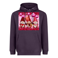 Plum valentines gnomies with leopard Heavyweight Hoodie - NancyCooperArtShop