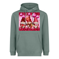 Sage valentines gnomies with leopard Heavyweight Hoodie - NancyCooperArtShop