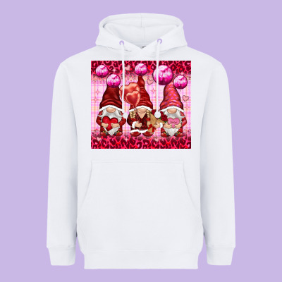 Valentines Gnomies With Leopard Heavyweight Hoodie Designed By Nancycooperartshop
