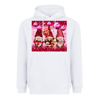 White valentines gnomies with leopard Heavyweight Hoodie - NancyCooperArtShop