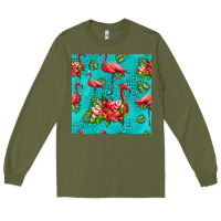 Flamingo Seamless Pattern Long Sleeve Tee | Teevron