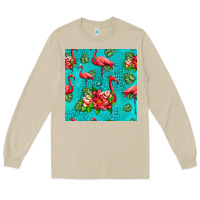 Mushroom flamingo seamless pattern Long Sleeve Tee - HRA Design Shop