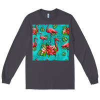 Smoke flamingo seamless pattern Long Sleeve Tee - HRA Design Shop