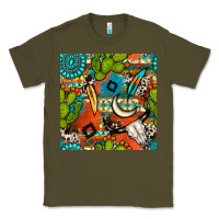 Army Green western cactus aztec seamless pattern Classic Tee - BundleAndBundleShop