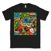 Black western cactus aztec seamless pattern Classic Tee - BundleAndBundleShop