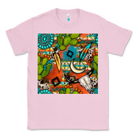 Bubblegum Pink western cactus aztec seamless pattern Classic Tee - BundleAndBundleShop