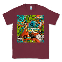 Burgundy western cactus aztec seamless pattern Classic Tee - BundleAndBundleShop