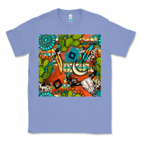 Colony Blue western cactus aztec seamless pattern Classic Tee - BundleAndBundleShop