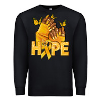 Black hope yellowribbonchildhood cancer nails Premium Sweatshirt - NancyCooperArtShop