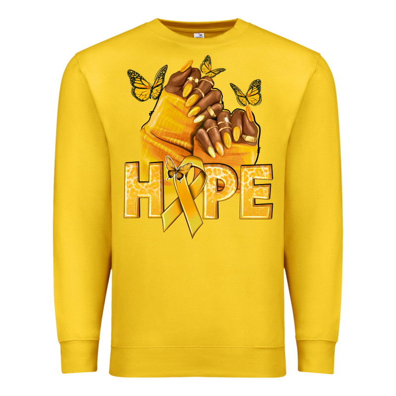 Hope Yellowribbonchildhood Cancer Nails Premium Sweatshirt by NancyCooperArtShop | Teevron