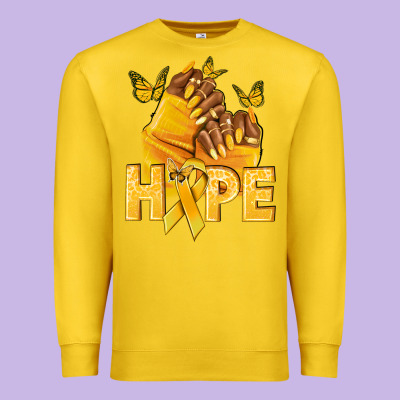 Hope Yellowribbonchildhood Cancer Nails Premium Sweatshirt Designed By Nancycooperartshop