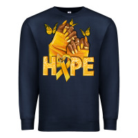 Navy hope yellowribbonchildhood cancer nails Premium Sweatshirt - NancyCooperArtShop