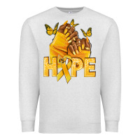 Oatmeal Heather hope yellowribbonchildhood cancer nails Premium Sweatshirt - NancyCooperArtShop