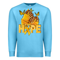 Ocean Blue hope yellowribbonchildhood cancer nails Premium Sweatshirt - NancyCooperArtShop