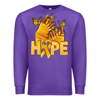 Purple hope yellowribbonchildhood cancer nails Premium Sweatshirt - NancyCooperArtShop