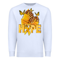 White hope yellowribbonchildhood cancer nails Premium Sweatshirt - NancyCooperArtShop