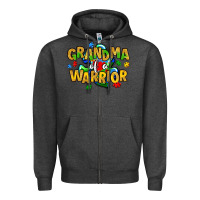 Charcoal Heather grandma of a warrior Zipper Hoodie - Artiststas