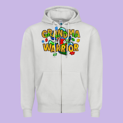Grandma Of A Warrior Zipper Hoodie Designed By Artiststas