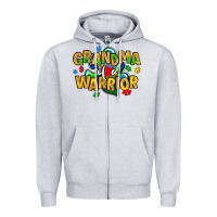 Heather Grey grandma of a warrior Zipper Hoodie - Artiststas