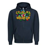 Navy grandma of a warrior Zipper Hoodie - Artiststas
