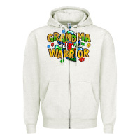 Oatmeal Heather grandma of a warrior Zipper Hoodie - Artiststas