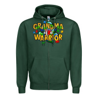 Sports Green grandma of a warrior Zipper Hoodie - Artiststas