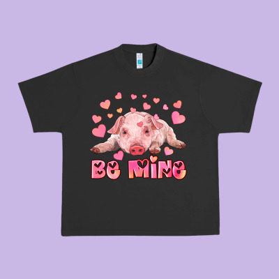 Be Mine Baby Pig Urban Heavy Tee Designed By Ranaportraitstore