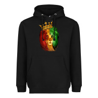 Black Juneteenth Lion King Heavyweight Hoodie - LillyAllenDesigns