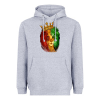 Heather Grey Juneteenth Lion King Heavyweight Hoodie - LillyAllenDesigns
