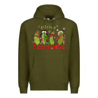 Army Green Pickle Merry Christmas Premium Hoodie - MaliasSmallBusiness
