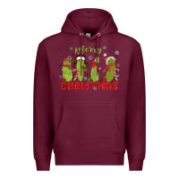 Burgundy Pickle Merry Christmas Premium Hoodie - MaliasSmallBusiness
