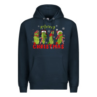 Navy Pickle Merry Christmas Premium Hoodie - MaliasSmallBusiness