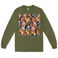 Army Green western farm animals seamless pattern Long Sleeve Tee - HRA Design Shop