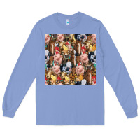 Colony Blue western farm animals seamless pattern Long Sleeve Tee - HRA Design Shop
