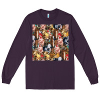 Plum western farm animals seamless pattern Long Sleeve Tee - HRA Design Shop