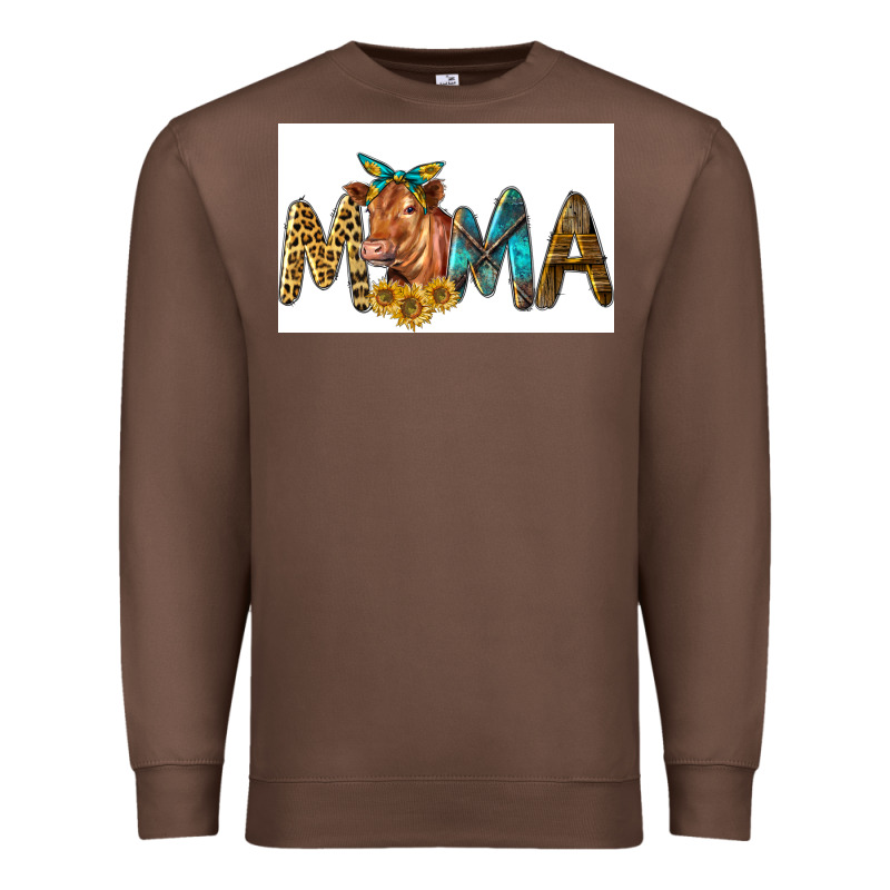Western Cow Red Angus Mama Premium Sweatshirt by LillyAllenDesigns | Teevron