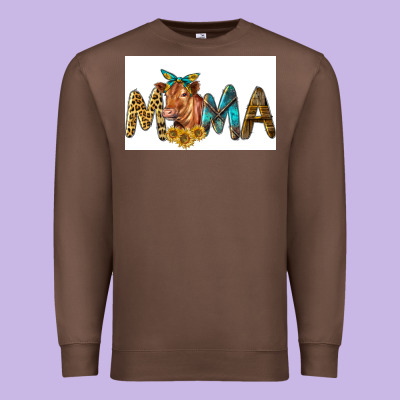 Western Cow Red Angus Mama Premium Sweatshirt Designed By Lillyallendesigns