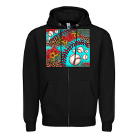 Black baseball leopard turquoise sunflower Zipper Hoodie - JahusDesignShop