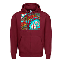 Burgundy baseball leopard turquoise sunflower Zipper Hoodie - JahusDesignShop