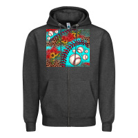 Charcoal Heather baseball leopard turquoise sunflower Zipper Hoodie - JahusDesignShop