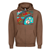 Chestnut baseball leopard turquoise sunflower Zipper Hoodie - JahusDesignShop