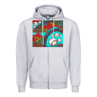 Heather Grey baseball leopard turquoise sunflower Zipper Hoodie - JahusDesignShop